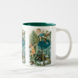 Pueblo del navidad con ángeles tazas