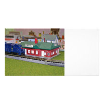 Pueblo del tren del modelo de escala de N Tarjetas Fotográficas