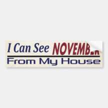 Puedo ver noviembre de mi casa etiqueta de parachoque