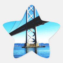 Puente California septentrional San Francisco de l Calcomanías Forma De Estrellaes Personalizadas