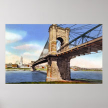 Puente colgante 1930 de Cincinnati Ohio Impresiones