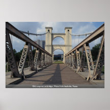 Puente colgante viejo, sitio histórico de Waco, Te Posters