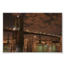 Puente de Brooklyn en la noche Arte Con Fotos