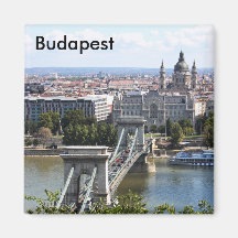 Puente de cadena de Szechenyi, Budapest, Hungría,  Iman De Nevera