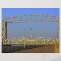 Puente de elevación aéreo del embarcadero del nort tarjetón