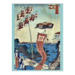 Puente de Kanasugi en Shibaura por Ando, Hiroshige Postal