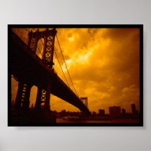 Puente de Manhattan en oro Posters