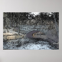 Puente de piedra viejo poster