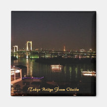 Puente de Tokio de Odaiba, Tokio Japón Iman Para Frigorífico
