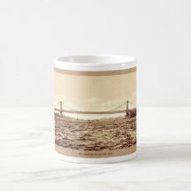 Puente de Williamsburg, vintage 1907 de New York C Tazas De Café