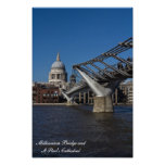 Puente del milenio y la catedral de San Pablo Fotografia