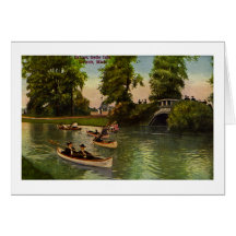 Puente en la isla de la belleza, vintage de Detroi Felicitacion