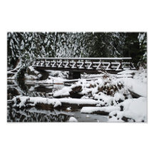 Puente nevado de la impresión de la bella arte cojinete