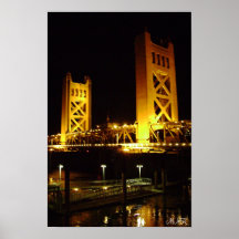 Puente viejo de la torre de Sacramento Poster