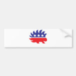 puerco espín libertario etiqueta de parachoque
