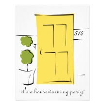 Puerta amarilla bonita invitacion personalizada