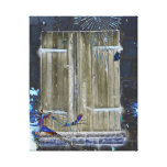 Puerta azul mística lienzo envuelto para galerías