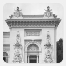 Puerta de la exposición militar calcomanía cuadrada personalizada