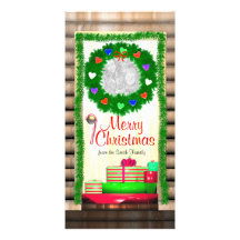 Puerta de las Felices Navidad del país Plantilla Para Tarjeta De Foto