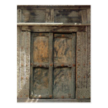 Puerta de madera tarjeta postal