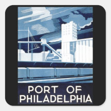 Puerto de Philadelphia Pennsylvania WPA 1936 Etiqueta