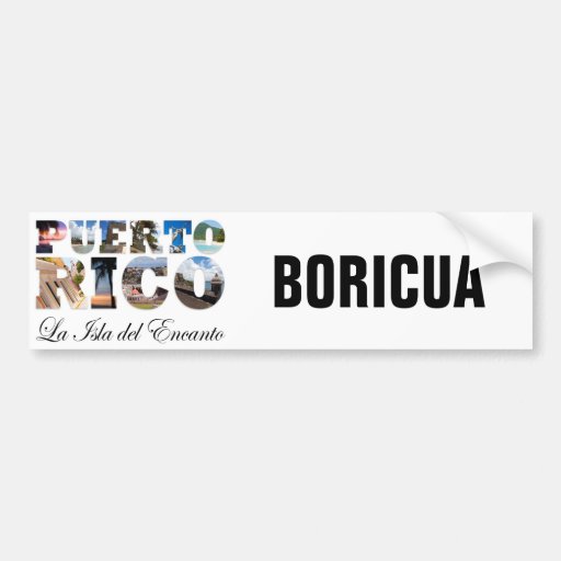 Puerto Rico La Isla Del Encanto Boricua Pegatina De Parachoque