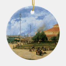 Puerto y talud, 1885 de Nueva York del vintage Ornamentos De Reyes