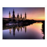 Puesta de sol sobre el Ebro Postales