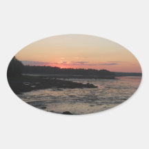 puesta del sol asombrosa pegatina ovaladas personalizadas