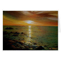 Puesta del sol atlántica felicitación