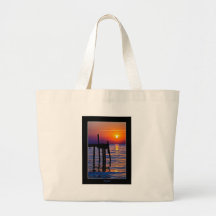 Puesta del sol bolsas lienzo