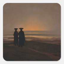 Puesta del sol c.1830-35 calcomanía cuadradas