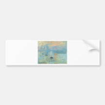 Puesta del sol - Claude Monet Etiqueta De Parachoque