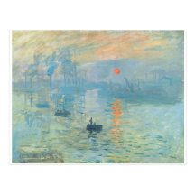 Puesta del sol - Claude Monet Postal