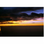 Puesta del sol con los cloudscapes esculturas fotograficas