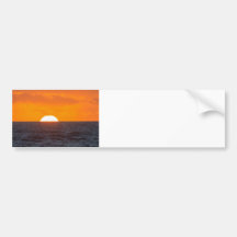 Puesta del sol de alta mar pegatina de parachoque