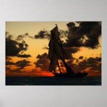 Puesta del sol de Bluenose Poster