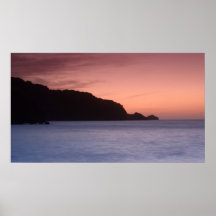 Puesta del sol de Combe Martin Poster