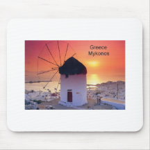 Puesta del sol de Grecia Mykonos (St.K) Tapete De Raton