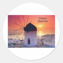 Puesta del sol de Grecia Mykonos (St.K) Etiquetas