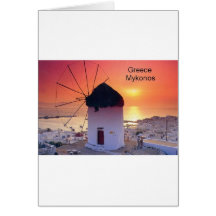 Puesta del sol de Grecia Mykonos (St.K) Tarjeton