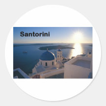 Puesta del sol de Grecia Santorini (St.K) Etiquetas
