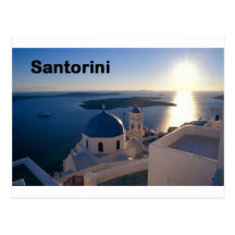 Puesta del sol de Grecia Santorini (St.K) Tarjetas Postales