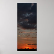Puesta del sol de la estela de vapor poster