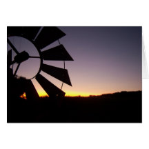 puesta del sol de la granja felicitacion 