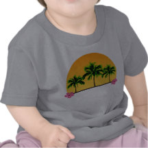 Puesta del sol de la isla camisetas