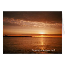 Puesta del sol de la isla de Vancouver Felicitacion