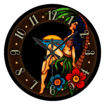 Puesta del sol de la isla del tatuaje del vintage