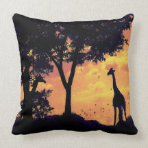 puesta del sol de la jirafa almohadas