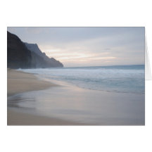Puesta del sol de la playa de Kalalau Felicitación